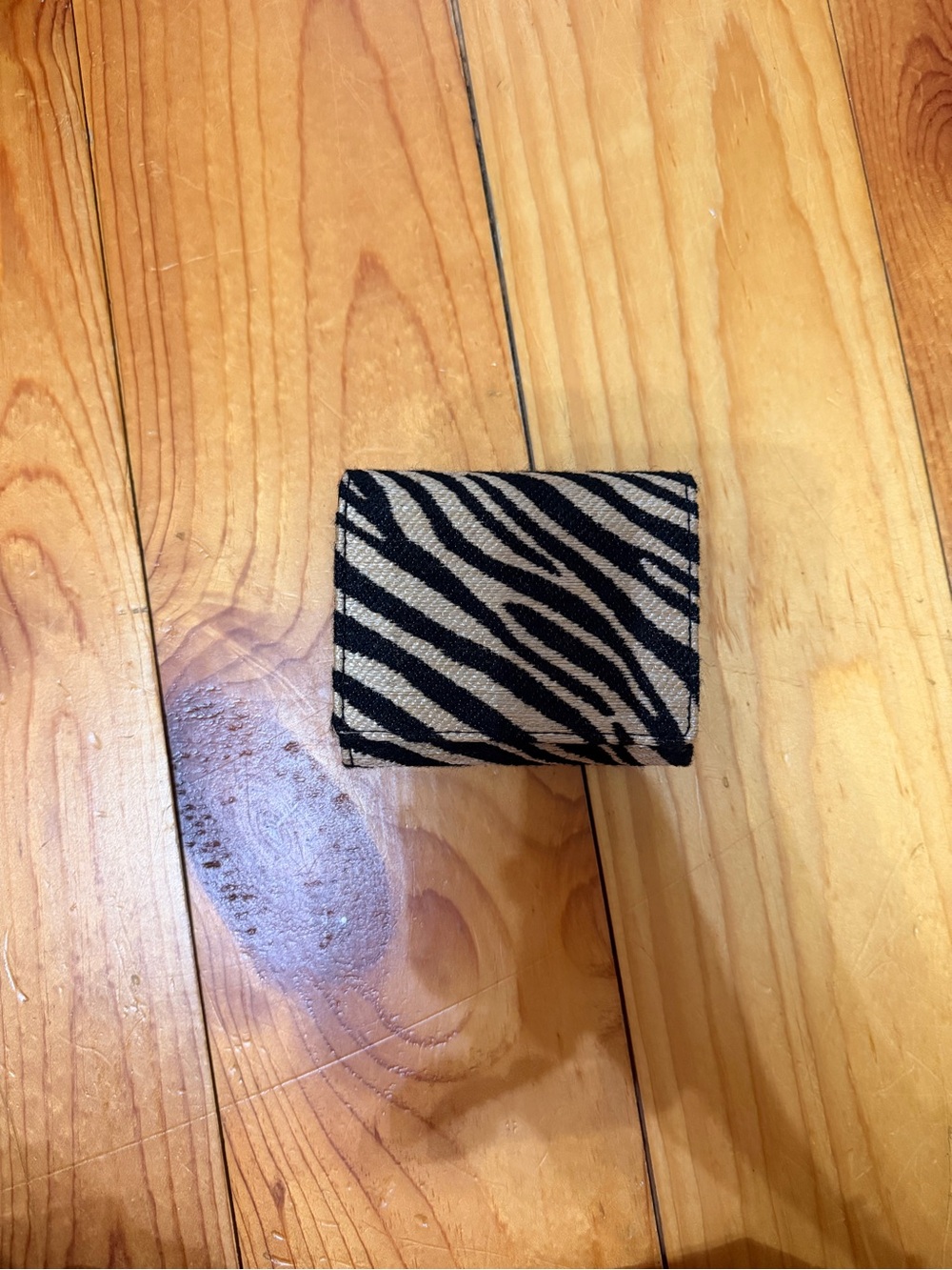 Victoria's Secret Zebra-Print Card Holder - Black & Cream